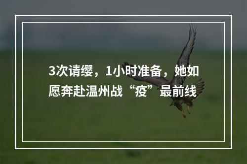 3次请缨，1小时准备，她如愿奔赴温州战“疫”最前线