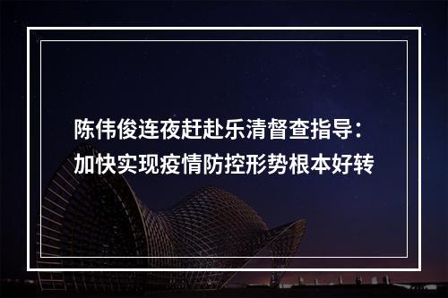 陈伟俊连夜赶赴乐清督查指导：加快实现疫情防控形势根本好转