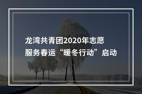 龙湾共青团2020年志愿服务春运“暖冬行动”启动