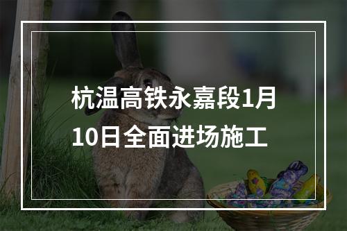 杭温高铁永嘉段1月10日全面进场施工