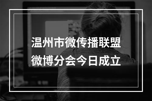 温州市微传播联盟微博分会今日成立
