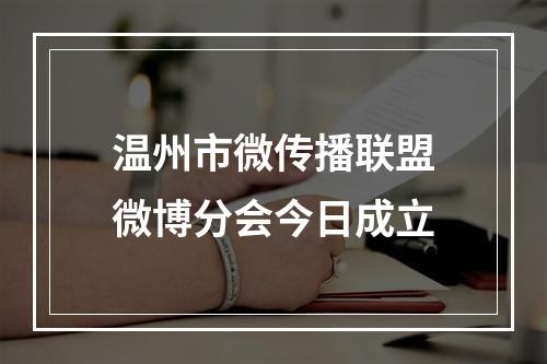 温州市微传播联盟微博分会今日成立