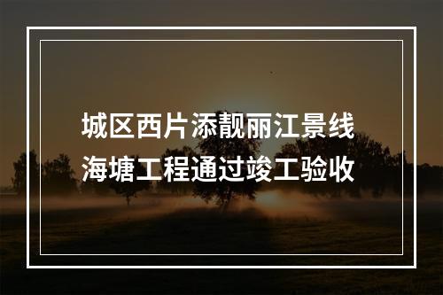 城区西片添靓丽江景线 海塘工程通过竣工验收