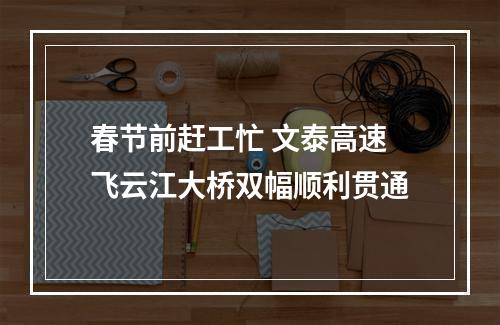 春节前赶工忙 文泰高速飞云江大桥双幅顺利贯通