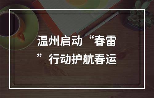 温州启动“春雷”行动护航春运