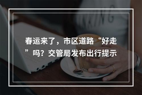 春运来了，市区道路“好走”吗？交管局发布出行提示