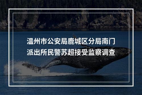 温州市公安局鹿城区分局南门派出所民警苏超接受监察调查