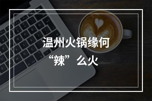 温州火锅缘何“辣”么火
