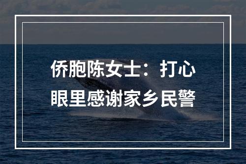 侨胞陈女士：打心眼里感谢家乡民警