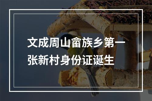 文成周山畲族乡第一张新村身份证诞生