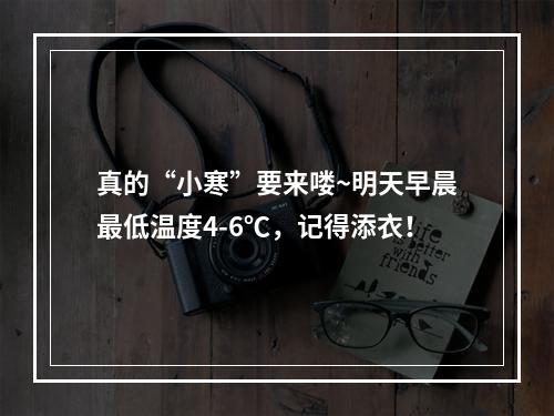 真的“小寒”要来喽~明天早晨最低温度4-6℃，记得添衣！