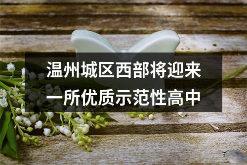 温州城区西部将迎来一所优质示范性高中