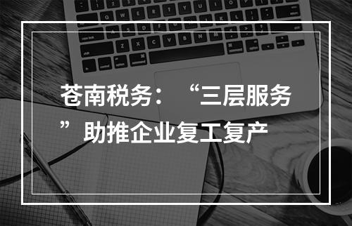 苍南税务：“三层服务”助推企业复工复产