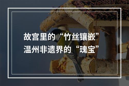 故宫里的“竹丝镶嵌” 温州非遗界的“瑰宝”