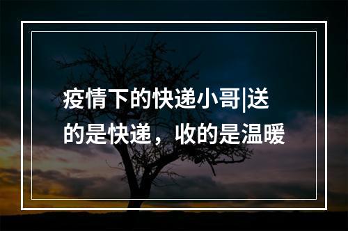 疫情下的快递小哥|送的是快递，收的是温暖