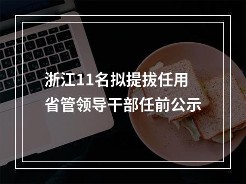 浙江11名拟提拔任用省管领导干部任前公示