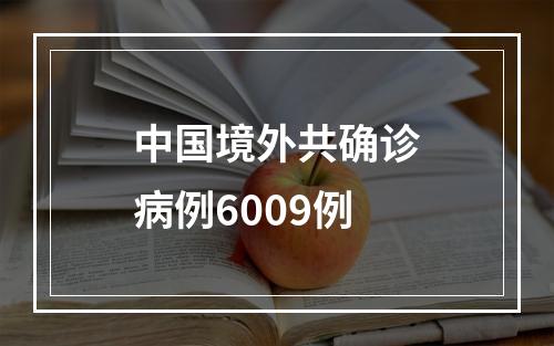 中国境外共确诊病例6009例