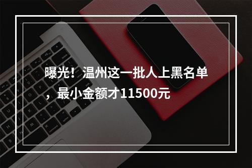 曝光！温州这一批人上黑名单，最小金额才11500元
