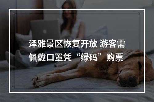 泽雅景区恢复开放 游客需佩戴口罩凭“绿码”购票
