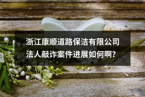 浙江康顺道路保洁有限公司法人敲诈案件进展如何啊？