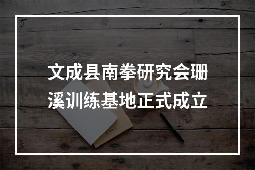 文成县南拳研究会珊溪训练基地正式成立