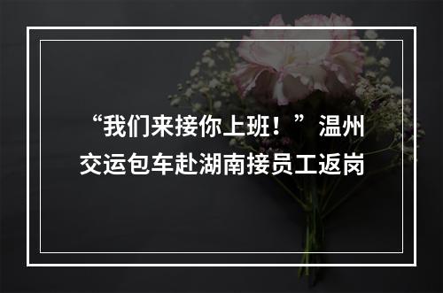 “我们来接你上班！”温州交运包车赴湖南接员工返岗