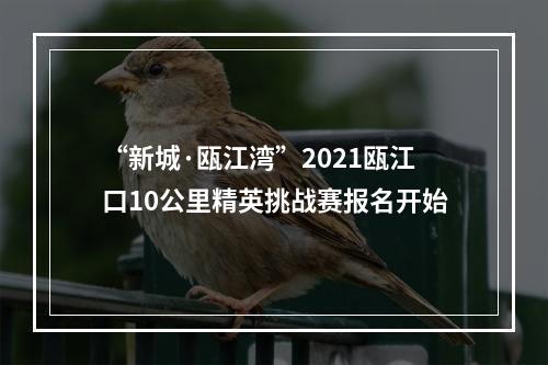 “新城·瓯江湾”2021瓯江口10公里精英挑战赛报名开始