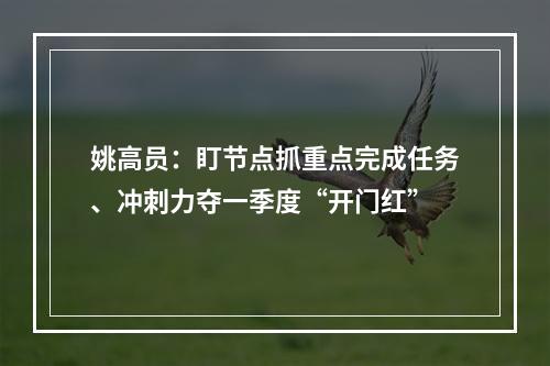 姚高员：盯节点抓重点完成任务、冲刺力夺一季度“开门红”