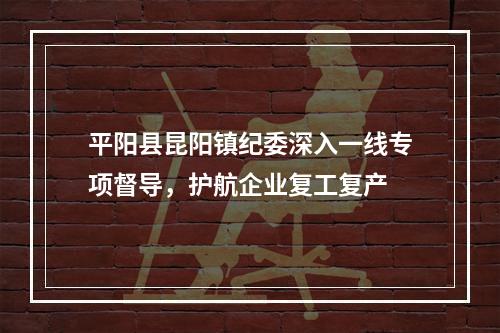 平阳县昆阳镇纪委深入一线专项督导，护航企业复工复产