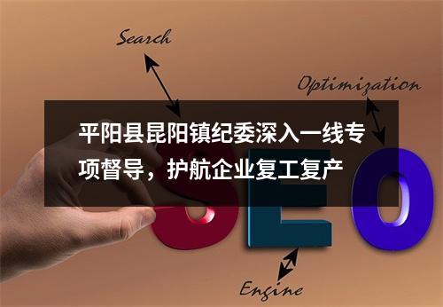 平阳县昆阳镇纪委深入一线专项督导，护航企业复工复产