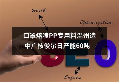 口罩熔喷PP专用料温州造 中广核俊尔日产能60吨