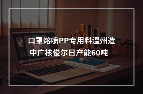 口罩熔喷PP专用料温州造 中广核俊尔日产能60吨