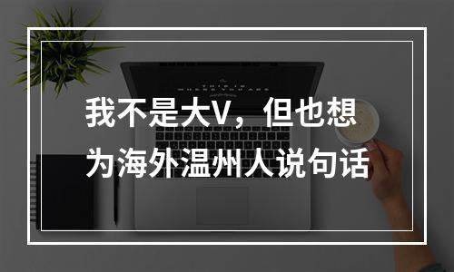 我不是大V，但也想为海外温州人说句话
