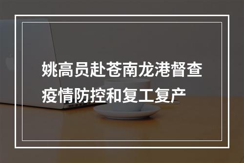 姚高员赴苍南龙港督查疫情防控和复工复产