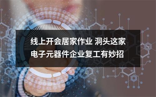 线上开会居家作业 洞头这家电子元器件企业复工有妙招