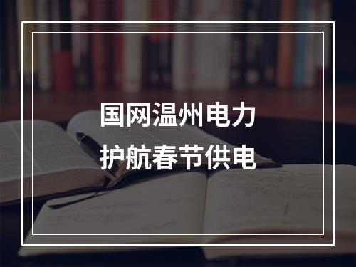 国网温州电力护航春节供电