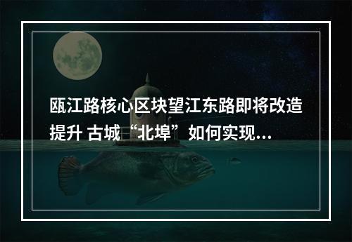 瓯江路核心区块望江东路即将改造提升 古城“北埠”如何实现街区融合