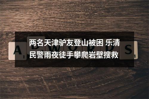 两名天津驴友登山被困 乐清民警雨夜徒手攀爬岩壁搜救