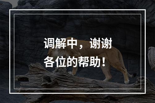 调解中，谢谢各位的帮助！