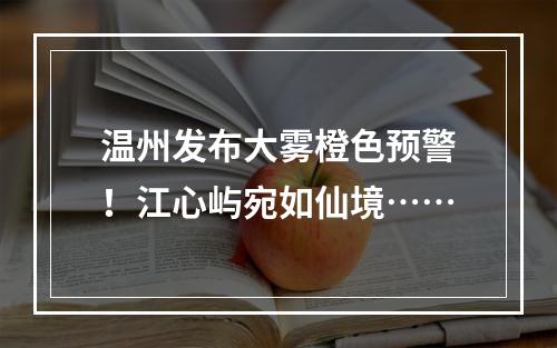 温州发布大雾橙色预警！江心屿宛如仙境……