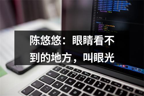 陈悠悠：眼睛看不到的地方，叫眼光