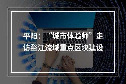平阳：“城市体验师”走访鳌江流域重点区块建设