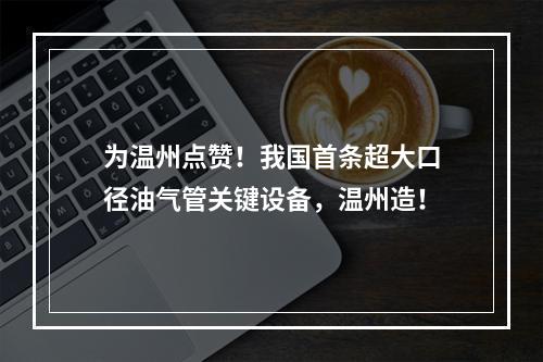 为温州点赞！我国首条超大口径油气管关键设备，温州造！