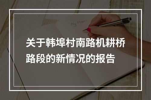 关于韩埠村南路机耕桥路段的新情况的报告