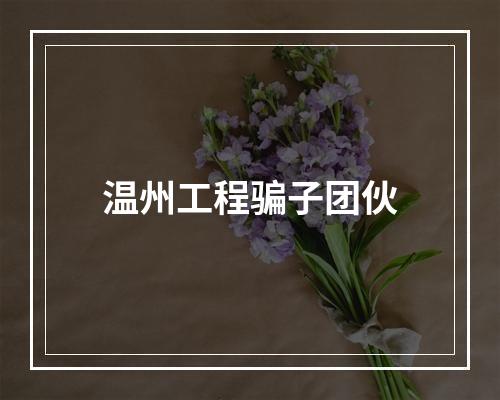 温州工程骗子团伙