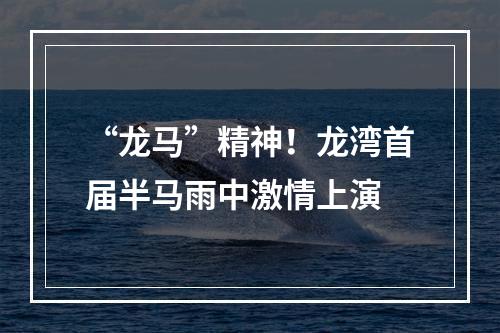 “龙马”精神！龙湾首届半马雨中激情上演
