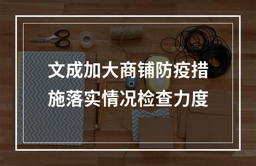 文成加大商铺防疫措施落实情况检查力度