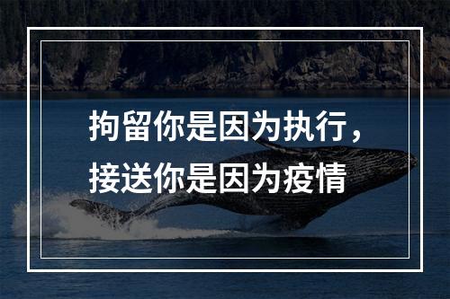 拘留你是因为执行，接送你是因为疫情