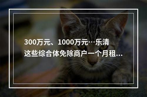 300万元、1000万元…乐清这些综合体免除商户一个月租金