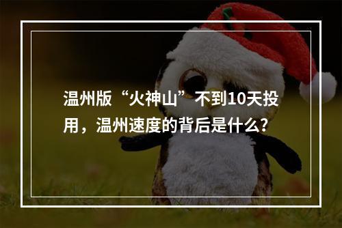 温州版“火神山”不到10天投用，温州速度的背后是什么？